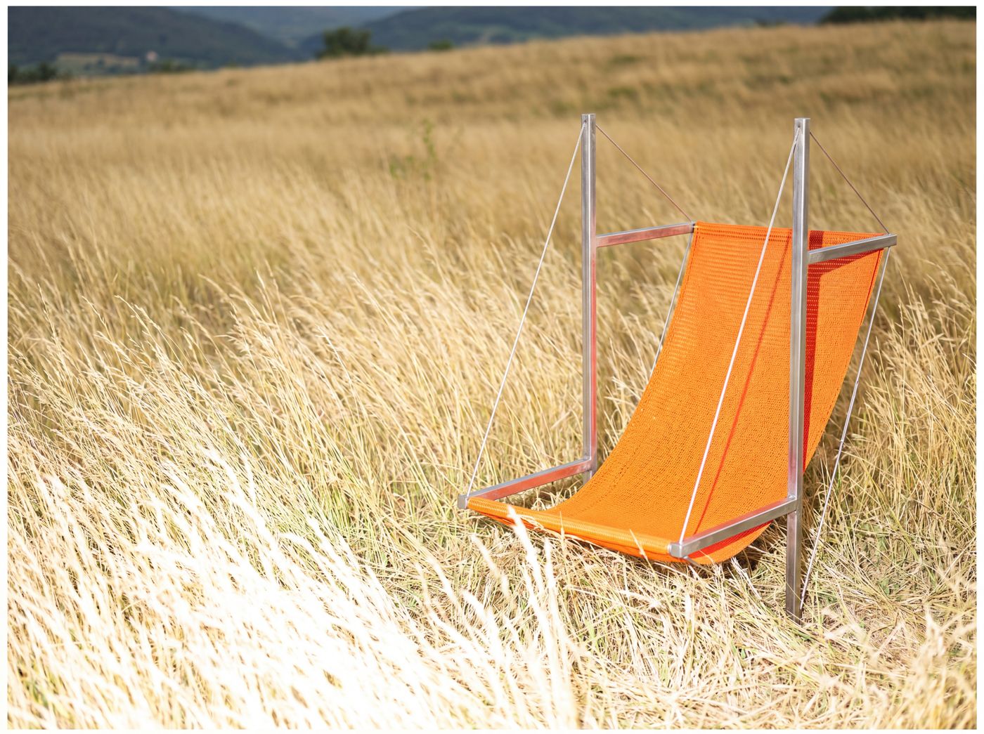 Toile orange, prairie envahie