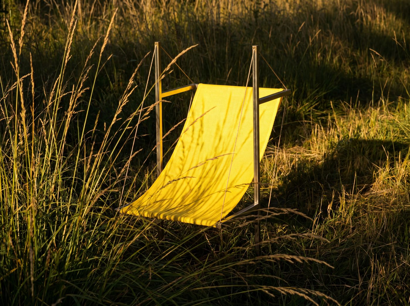 Toile jaune, grandes herbes